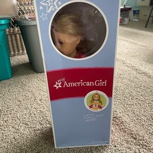 American Girl Doll with Blonde Hair in Blue Box